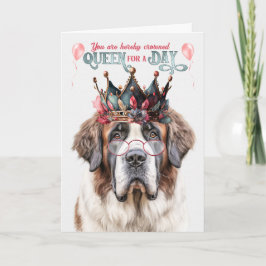 St. Bernard Dog Queen für einen Tag Funny Birthday Karte