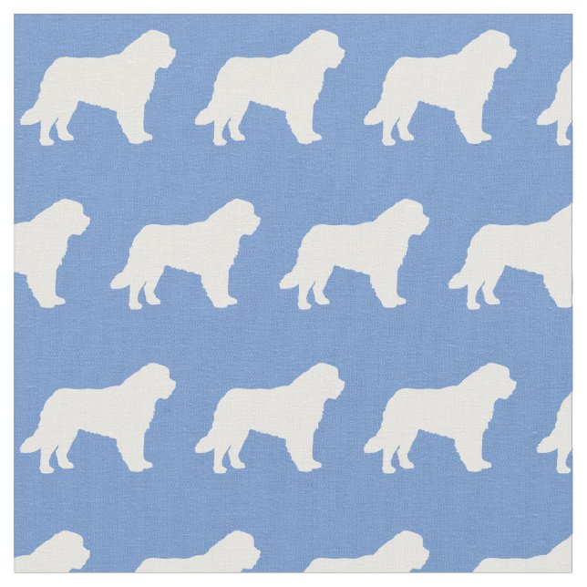 St Bernard Dog Silhouette Pet Light Blue Stoff (Nahaufnahme)