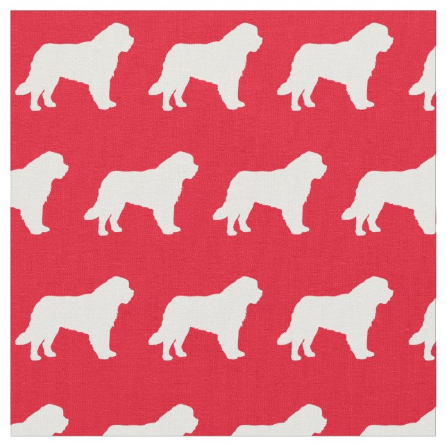 St Bernard Dog Silhouette Pet Red Stoff (Nahaufnahme)