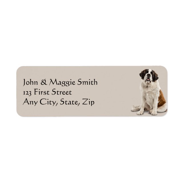 St. Bernard Dog Tier Label (Vorne)