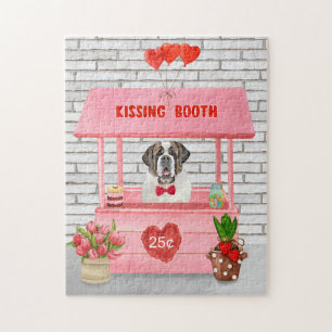 St. Bernard Dog Valentine's Day Kissing Booth Puzzle