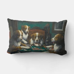 St Bernard Dogs Poker Lendenkissen