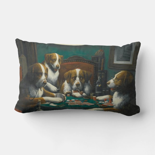 St Bernard Dogs Poker Lendenkissen (Rückseite)