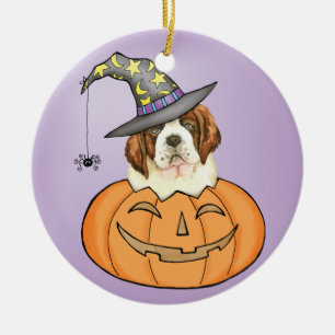 St. Bernard Halloween Keramikornament