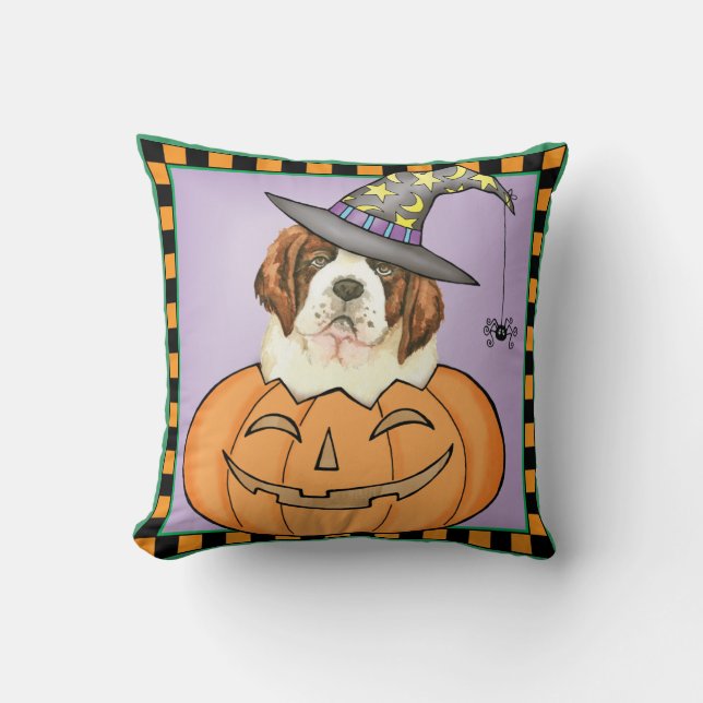 St. Bernard Halloween Kissen (Vorderseite)