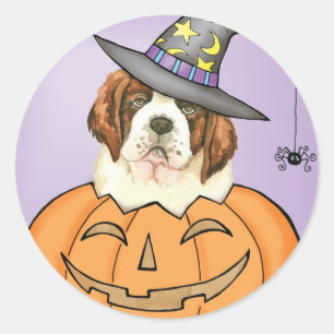 St. Bernard Halloween Runder Aufkleber