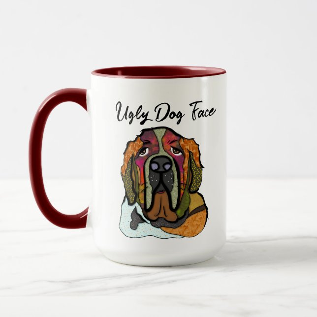 St. Bernard hässliche Hunde Tasse (Links)