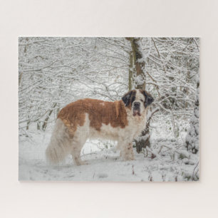 St. Bernard Hund im Schnee Puzzle