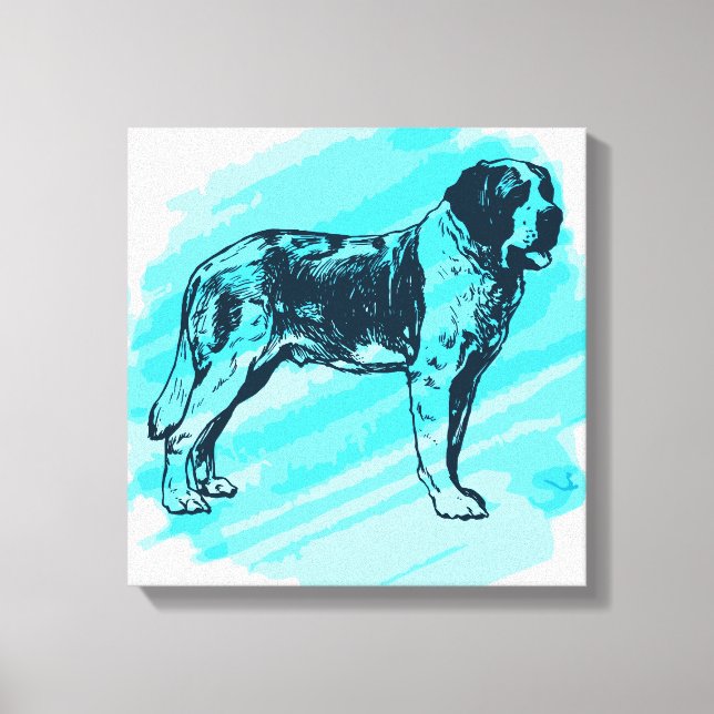St. Bernard Hund Leinwanddruck (Vorderseite)