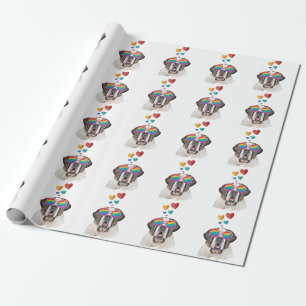 St. Bernard Hund mit HerzValentinstag Geschenkpapier