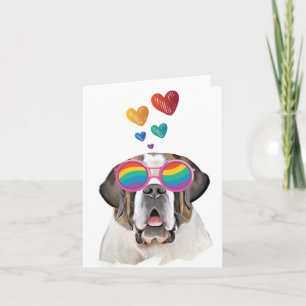St. Bernard Hund mit HerzValentinstag Karte