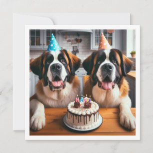 St. Bernard Hundeinladung, Hund Geburtstag Einladung