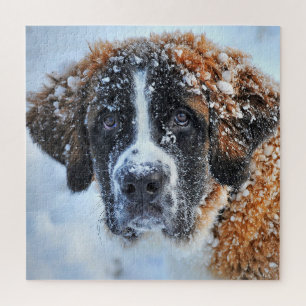 St. Bernard im Schnee Puzzle