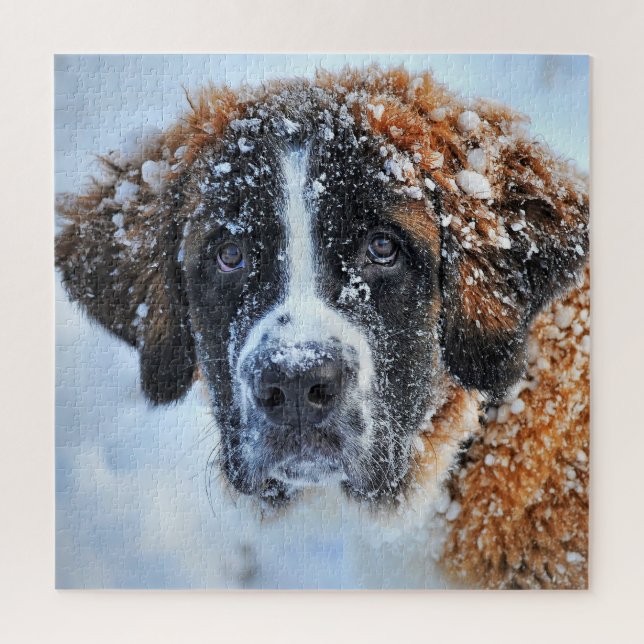 St. Bernard im Schnee Puzzle (Vertikal)