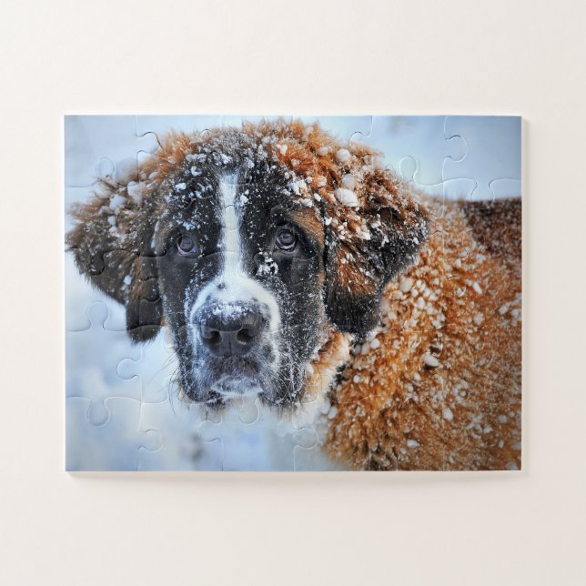 St. Bernard im Schnee Puzzle (Horizontal)