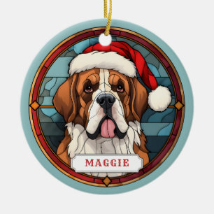 St. Bernard Keramik Circle Ornament