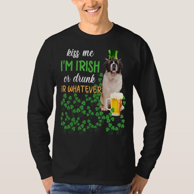 St. Bernard küsste mir, ich bin irisch oder Betrun T-Shirt (Vorderseite)
