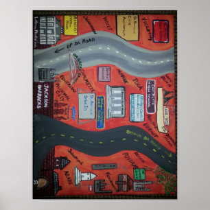 St. Bernard LA "Up da road" & "Down da road" Poster