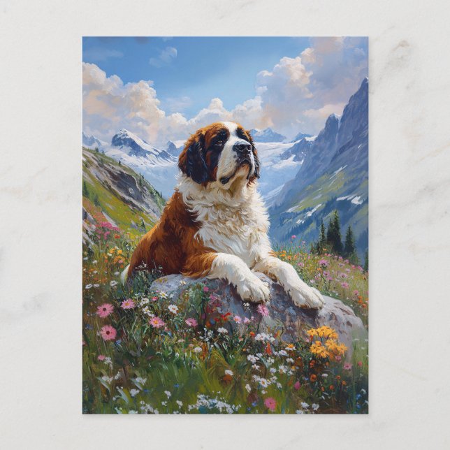 St. Bernard Landschaftliche Wildblume Postkarte (Vorderseite)