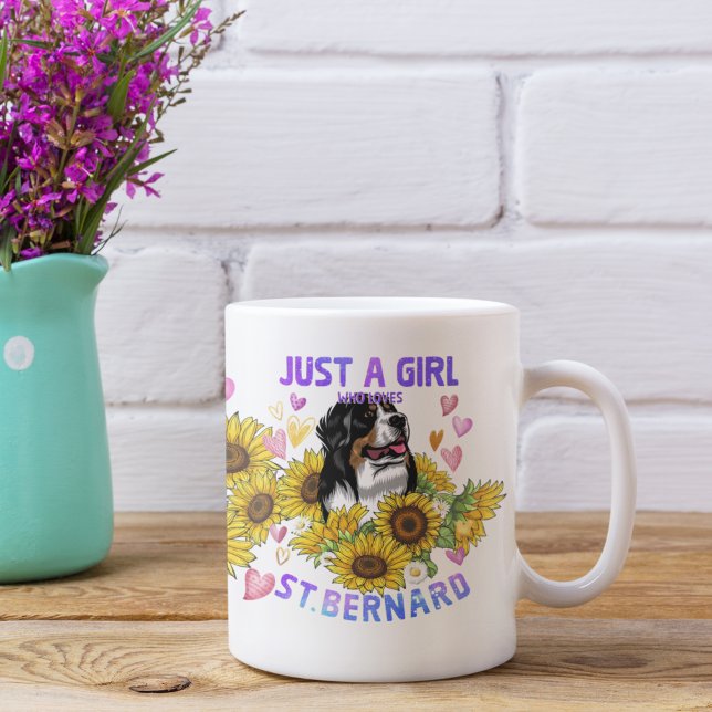 St. Bernard Lover Sonnenblumen Trainer Kaffeetasse (Von Creator hochgeladen)