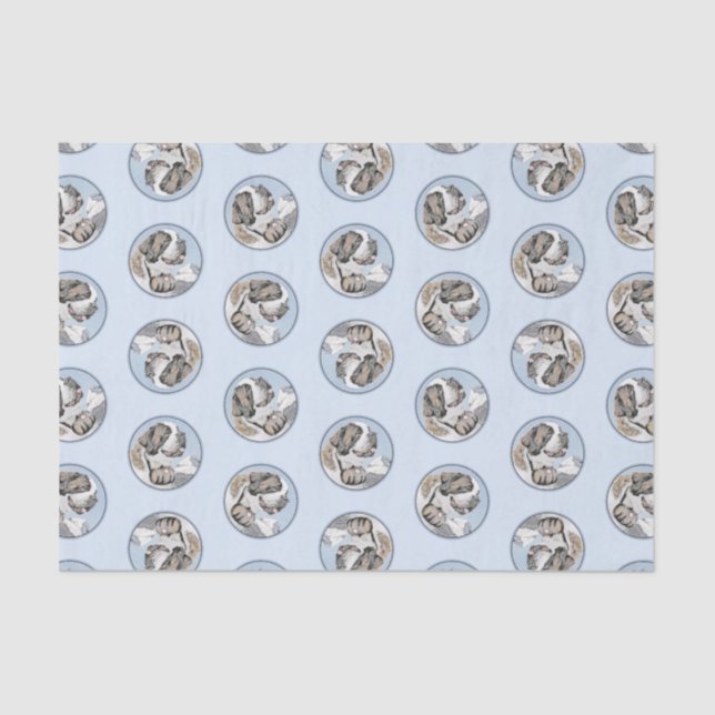 St. Bernard Malerei Rough St. Origineller Hund Kun Seidenpapier (Vorderseite)