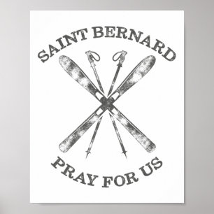 St. Bernard Montjoux Schneeschuhe Winter SKI Poster