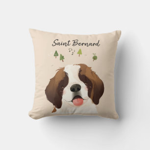 St. Bernard Pet Dog Illustration Portrait Kissen