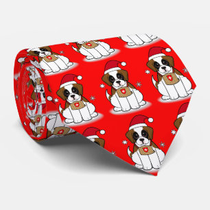 St. Bernard Puppy zu Weihnachten Neck Tie Krawatte