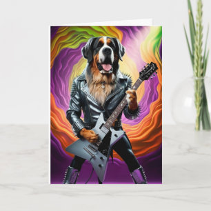 St. Bernard Rock Star Card Karte