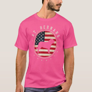 St Bernard Usa Flag 4. Juli Mama Vater T-Shirt