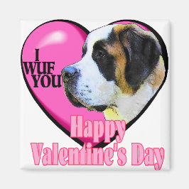 St. Bernard Valentine's Day Geschenke Magnet