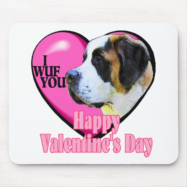 St. Bernard Valentine's Day Geschenke Mousepad (Vorne)