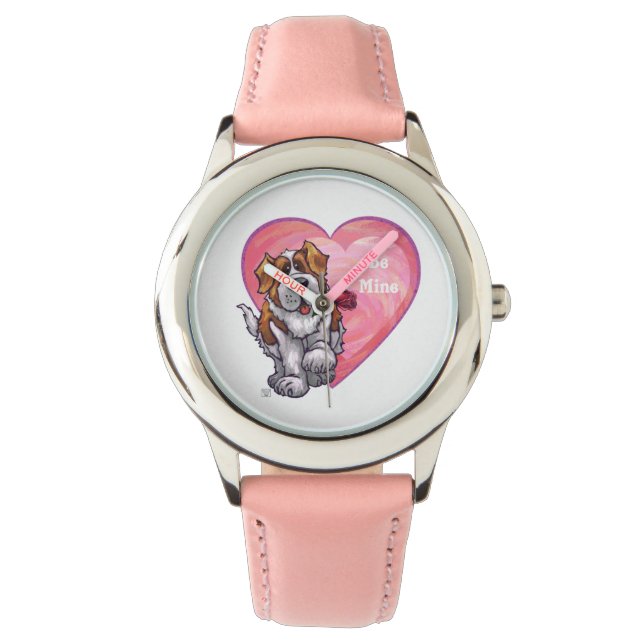 St. Bernard Valentinstag Armbanduhr (Vorderseite)