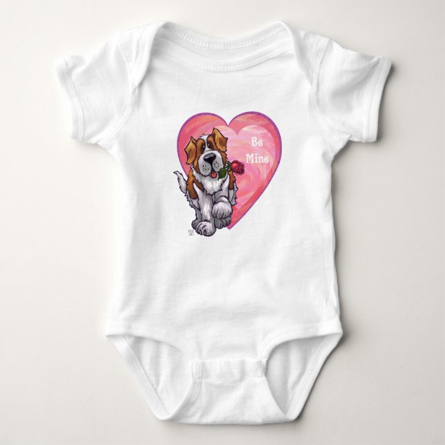 St. Bernard Valentinstag Baby Strampler (Vorderseite)