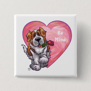 St. Bernard Valentinstag Button