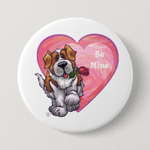 St. Bernard Valentinstag Button