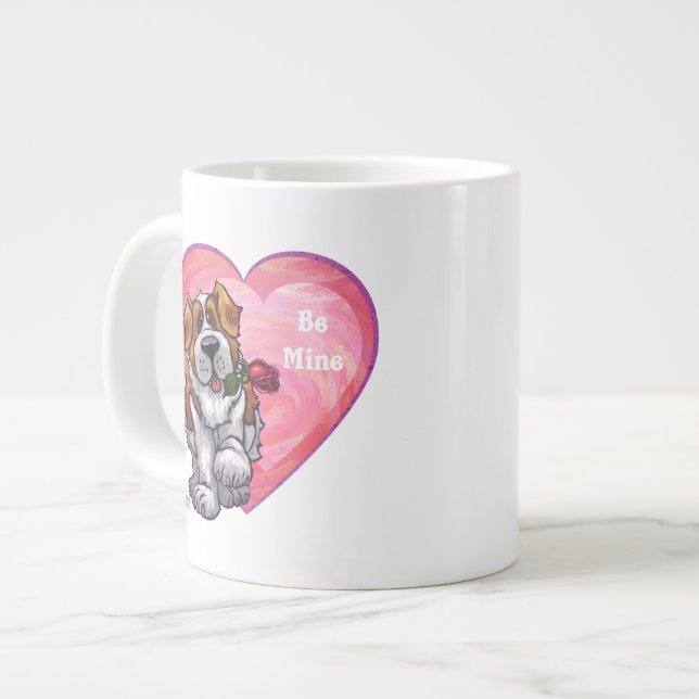 St. Bernard Valentinstag Jumbo-Tasse (Vorderseite Links)
