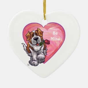 St. Bernard Valentinstag Keramikornament