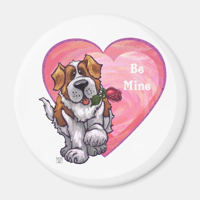 St. Bernard Valentinstag Magnet (Vorne)
