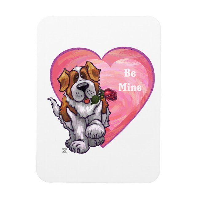 St. Bernard Valentinstag Magnet (Vertikal)
