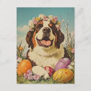 St. Bernard Vintag Oster Postkarte