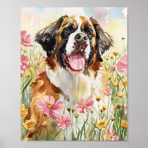 St. Bernard Wall Art Geschenk für Hunde Liebhaber  Poster