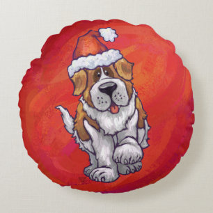 St. Bernard Weihnachten am Roten Meer Rundes Kissen