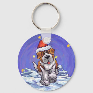 St. Bernard Weihnachten Schlüsselanhänger