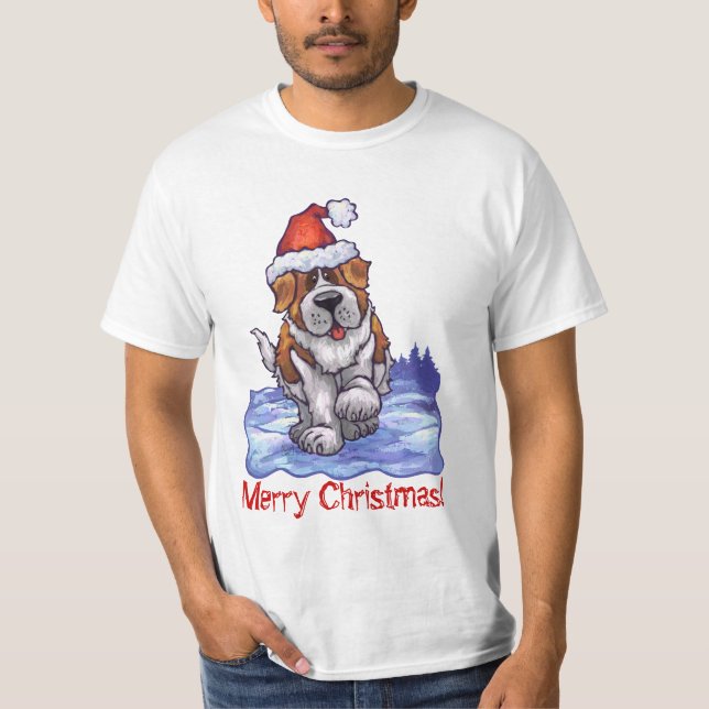 St. Bernard Weihnachten T-Shirt (Vorderseite)