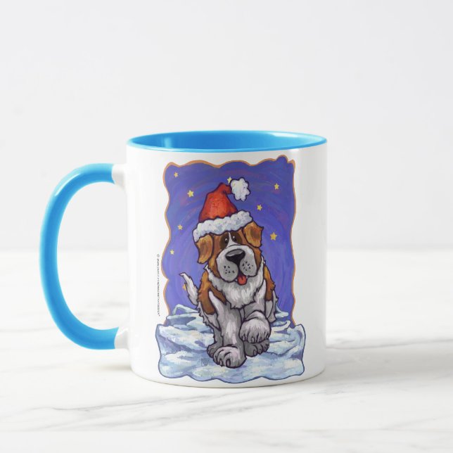 St. Bernard Weihnachten Tasse (Links)
