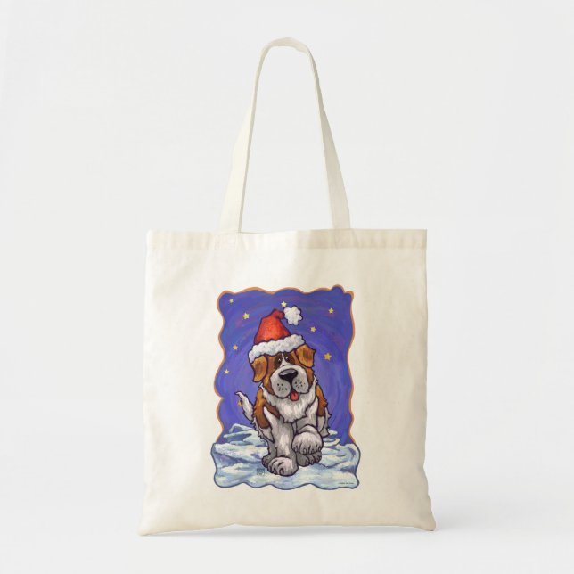 St. Bernard Weihnachten Tragetasche (Vorne)