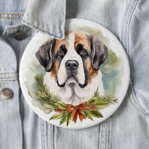 St. Bernard Weihnachtsfeiertag Button
