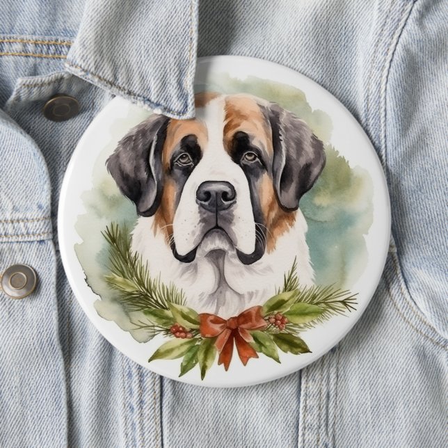 St. Bernard Weihnachtsfeiertag Button (Beispiel)