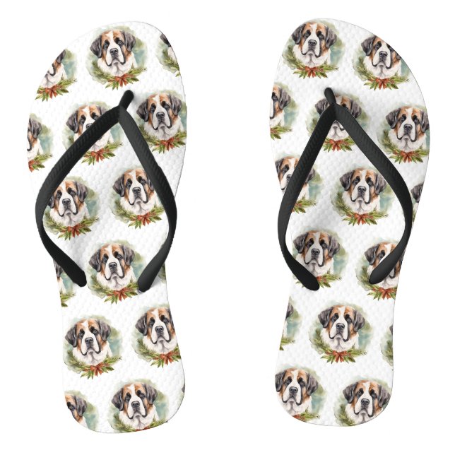 St. Bernard Weihnachtsfeiertag Flip Flops (Fußbett)
